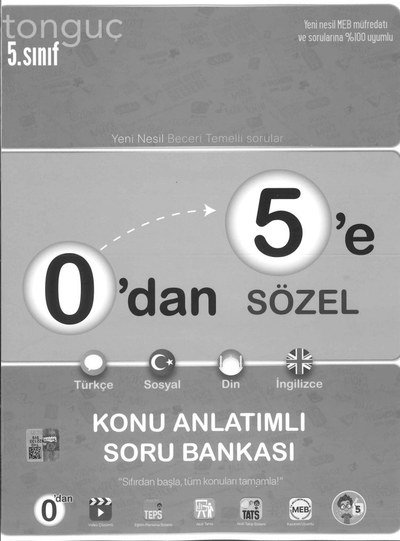 0'DAN 5'E SÖZEL KONU ANLATIMLI SORU BANKASI FotokoPink