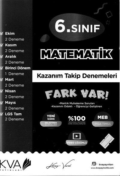 MATEMATİK KAZANIM TAKİP DENEMELERİ FotokoPink