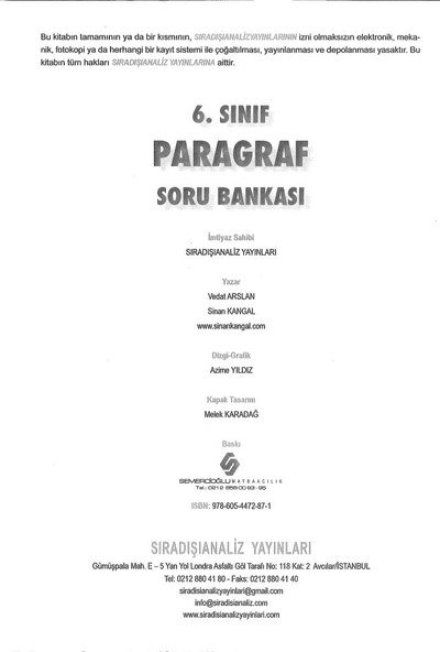 PARAGRAF SORU BANKASI FotokoPink
