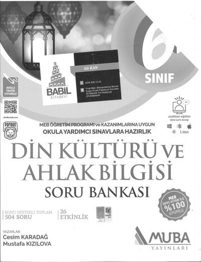 DİN KÜLTÜRÜ VE AHLAK BİLGİSİ SORU BANKASI FotokoPink