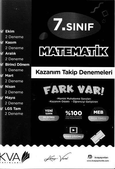 MATEMATİK KAZANIM TAKİP DENEMELERİ FotokoPink