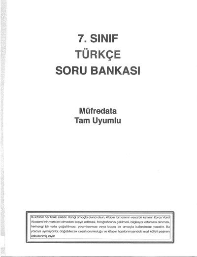 TÜRKÇE SORU BANKASI MÜFREDATA TAM UYUMLU FotokoPink