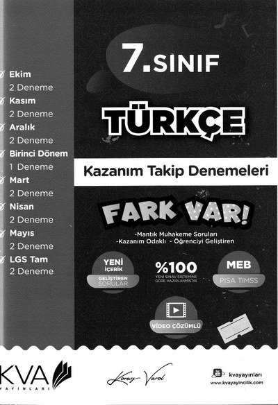 TÜRKÇE KAZANIM TAKİP DENEMELERİ FARK VAR FotokoPink