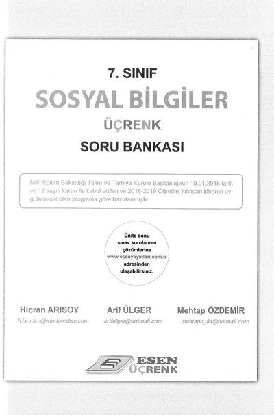 SOSYAL BİLGİLER ÜÇRENK SORU BANKASI FotokoPink