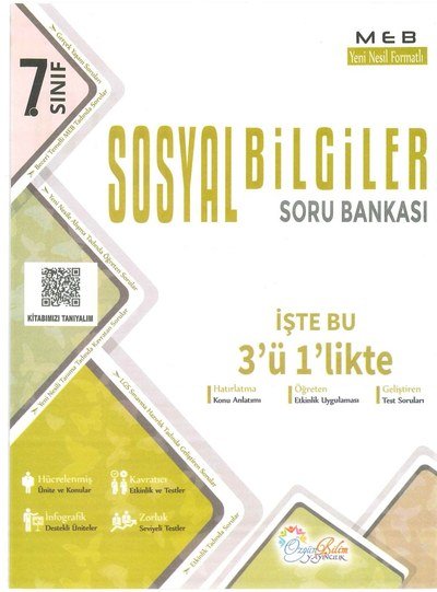 SOSYAL BİLGİLER SORU BANKASI İŞTE 3'Ü 1'LİKTE FotokoPink