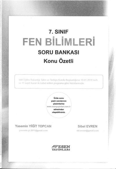 FEN BİLİMLERİ SORU BANKASI KONU ÖZETLİ