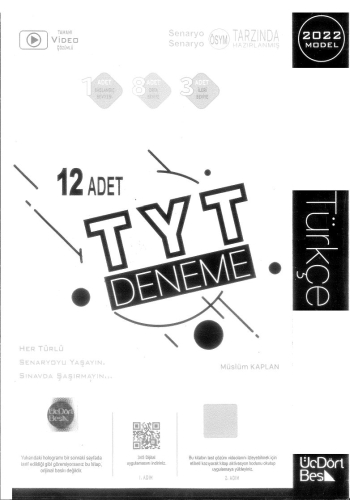 12 ADET TÜRKÇE TYT DENEME FotokoPink