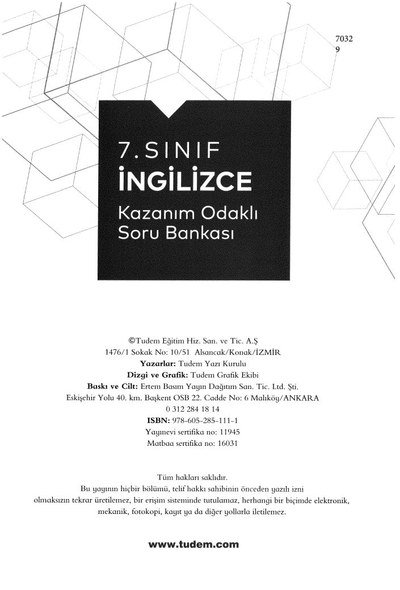 İNGİLİZCE KAZANIM ODAKLI SORU BANKASI FotokoPink