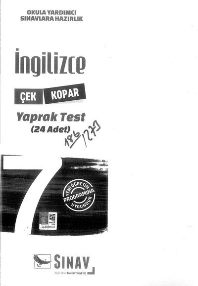 İNGİLİZCE YAPRAK TEST 24 ADET FotokoPink