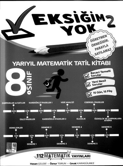 EKSİĞİM YOK 2 YARIYIL MATEMATİK TATİL KİTABI FotokoPink