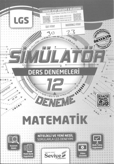 LGS SİMÜLATÖR DERS DENEMELERİ 12 DENEME MATEMATİK FotokoPink
