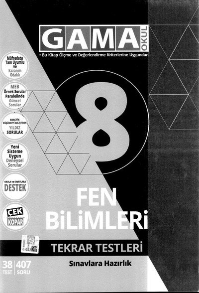 FEN BİLİMLERİ TEKRAR TESTLERİ FotokoPink