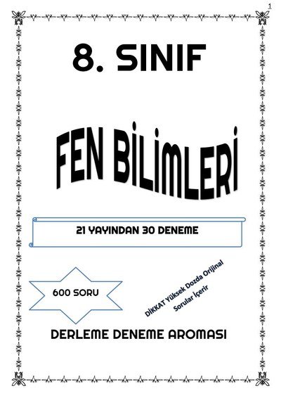 FEN BİLİMLERİ DERLEME 21 YAYINDAN 30 DENEME FotokoPink