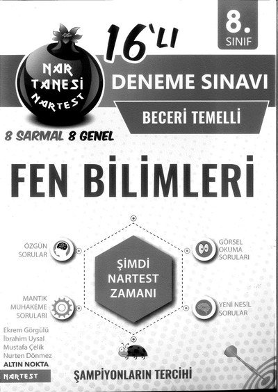 16'LI DENEME SINAVI FEN BİLİMLERİ FotokoPink