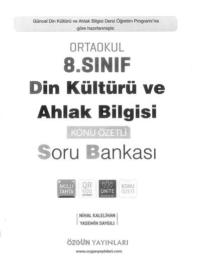 DİN KÜLTÜRÜ VE AHLAK BİLGİSİ KONU ÖZETLİ SORU BANKASI FotokoPink