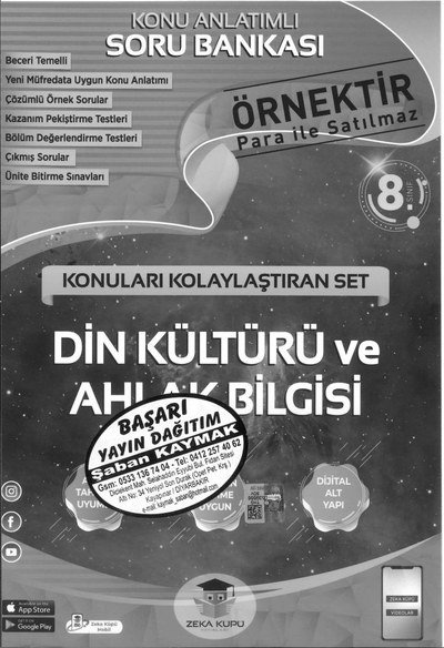 KONU ANLATIMLI SORU BANKASI DİN KÜLTÜRÜ VE AHLAK BİLGİSİ