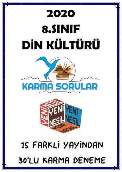 DİN KÜLTÜRÜ 15 FARKLI YAYINDAN 30'LU KARMA DENEME