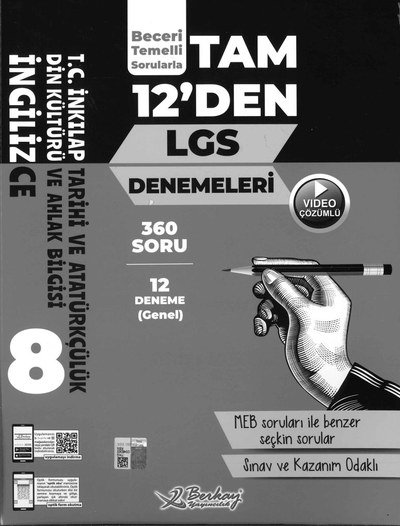 TAM 12'DEN LGS DENEMELERİ 360 SORU 12 DENEME (GENEL) FotokoPink