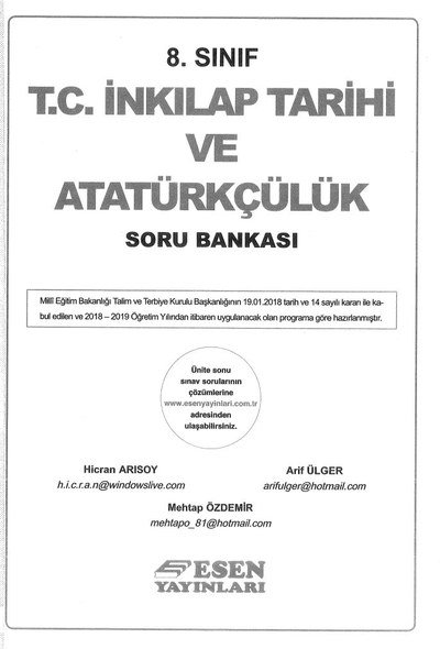 T.C. İNKILAP TARİHİ VE ATATÜRKÇÜLÜK SORU BANKASI FotokoPink
