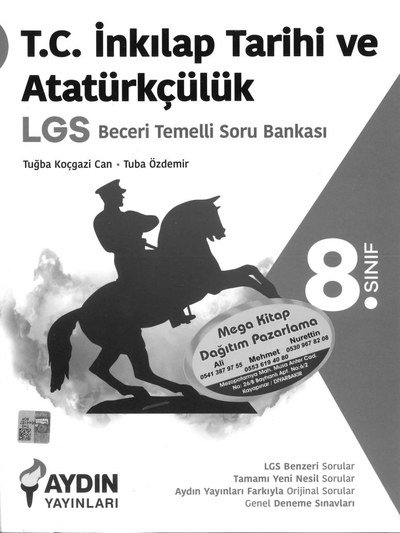 T.C. İNKILAP TARİHİ VE ATATÜRKÇÜLÜK LGS BECERİ TEMELLİ SORU BANKASI FotokoPink