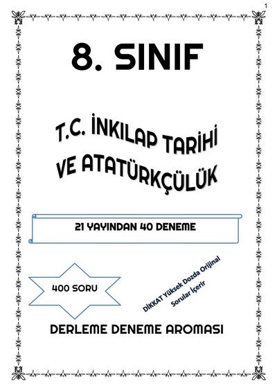 T.C. İNKILAP TARİHİ VE ATATÜRKÇÜLÜK 21 YAYINDAN 40 DENEME FotokoPink