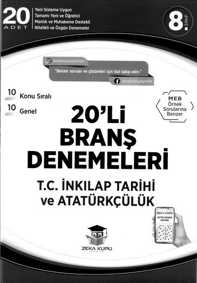 20'Lİ BRANŞ DENEMELERİ T.C. İNKILAP TARİHİ VE ATATÜRKÇÜLÜK FotokoPink