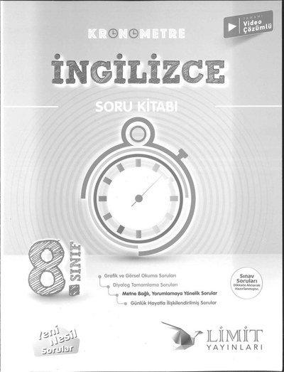 KRONOMETRE İNGİLİZCE SORU KİTABI FotokoPink