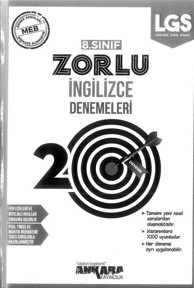 ZORLU İNGİLİZCE DENEMELERİ 20 DENEME FotokoPink