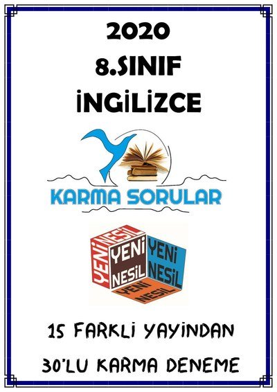 İNGİLİZCE 15 FARKLI YAYINDAN 30 KARMA DENEME