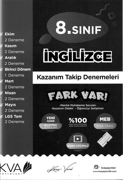 İNGİLİZCE KAZANIM TAKİP DENEMELERİ FARK VAR