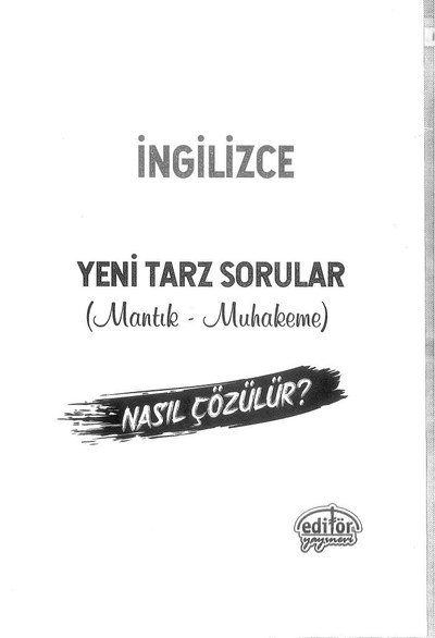 İNGİLİZCE YENİ TARZ SORULAR MANTIK MUHAKEME FotokoPink