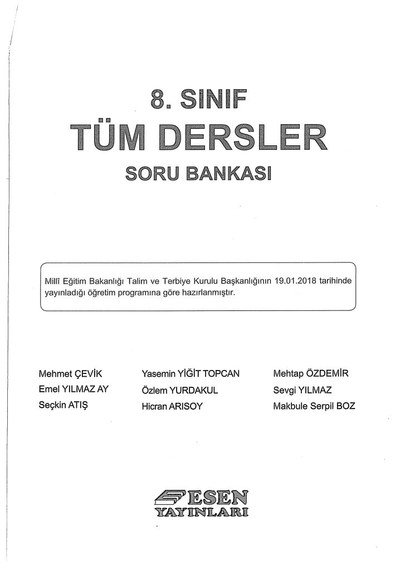 TÜM DERSLER SORU BANKASI FotokoPink