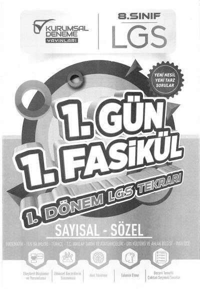 1. GÜN 1. FASİKÜL 1.DÖNEM LGS TEKRARI SAYISAL - SÖZEL FotokoPink