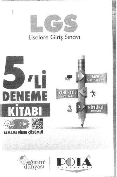 LGS 5'Lİ DENEME KİTABI TAMAMI VİDEO ÇÖZÜMLÜ