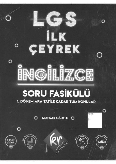 LGS İLK ÇEYREK İNGİLİZCE SORU FASİKÜLÜ