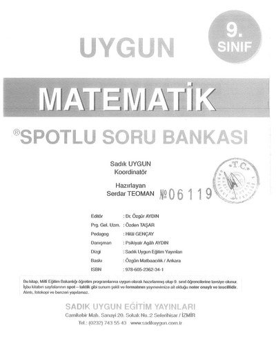 MATEMATİK SPOTLU SORU BANKASI FotokoPink