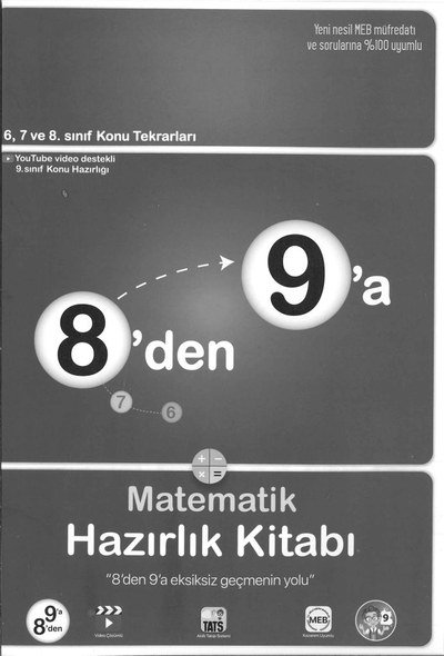8'DEN 9'A MATEMATİK HAZIRLIK KİTABI