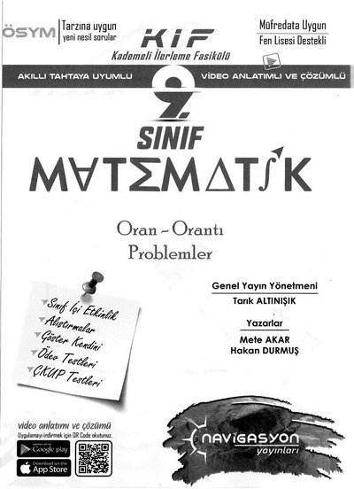 KADEMELİ İLERLEME FASİKÜLÜ MATEMATİK ORAN ORANTI PROBLEMLER