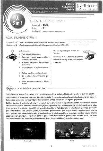 DERS ANLATIM FÖYÜ FİZİK FotokoPink