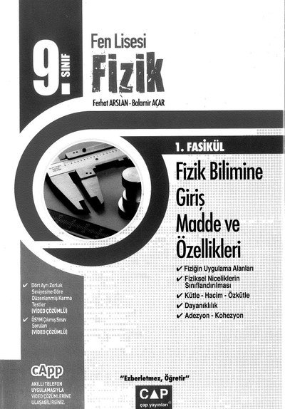 FEN LİSESİ FİZİK 1. FASİKÜL FİZİK BİLİMİNE GİRİŞ MADDE VE ÖZELLİKLERİ FotokoPink