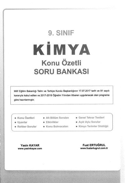 KİMYA KONU ÖZETLİ SORU BANKASI FotokoPink