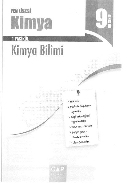 FEN LİSESİ KİMYA 1. FASİKÜL KİMYA BİLİMİ