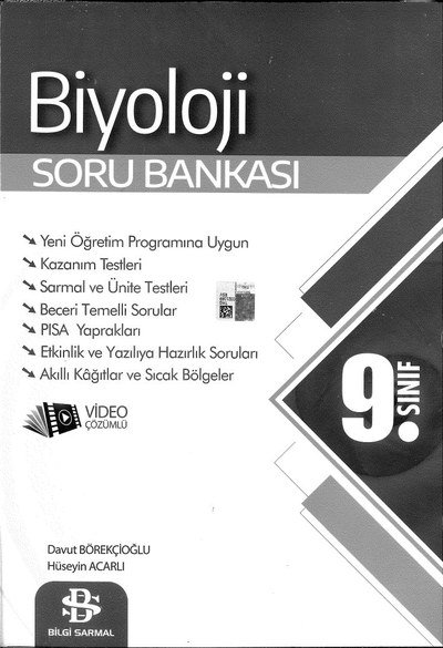 BİYOLOJİ SORU BANKASI VİDEO ÇÖZÜMLÜ FotokoPink
