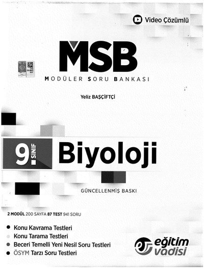 MODÜLER SORU BANKASI BİYOLOJİ