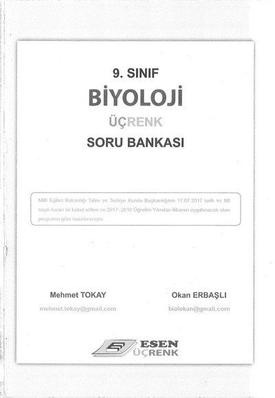 BİYOLOJİ ÜÇRENK SORU BANKASI FotokoPink