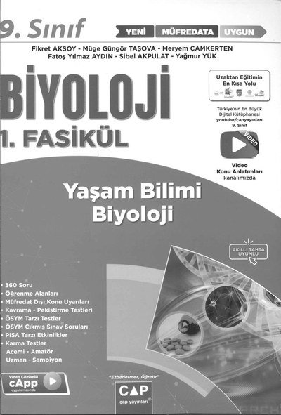 BİYOLOJİ 1. FASİKÜL YAŞAM BİLİMİ BİYOLOJİ FotokoPink