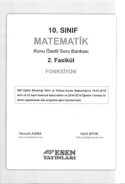 MATEMATİK KONU ÖZETLİ SORU BANKASI 2. FASİKÜL FONKSİYON