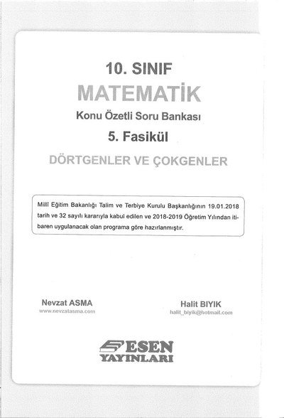 MATEMATİK KONU ÖZETLİ SORU BANKASI 5. FASİKÜL DÖRTGENLER VE ÇOKGENLER FotokoPink