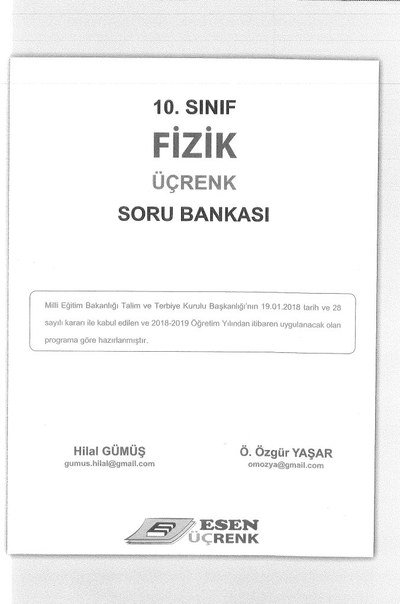 FİZİK ÜÇRENK SORU BANKASI