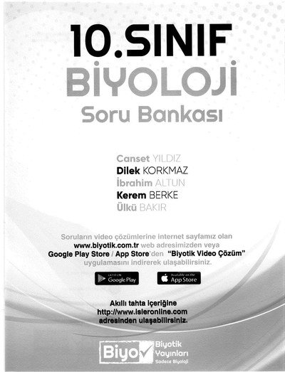 BİYOLOJİ SORU BANKASI FotokoPink